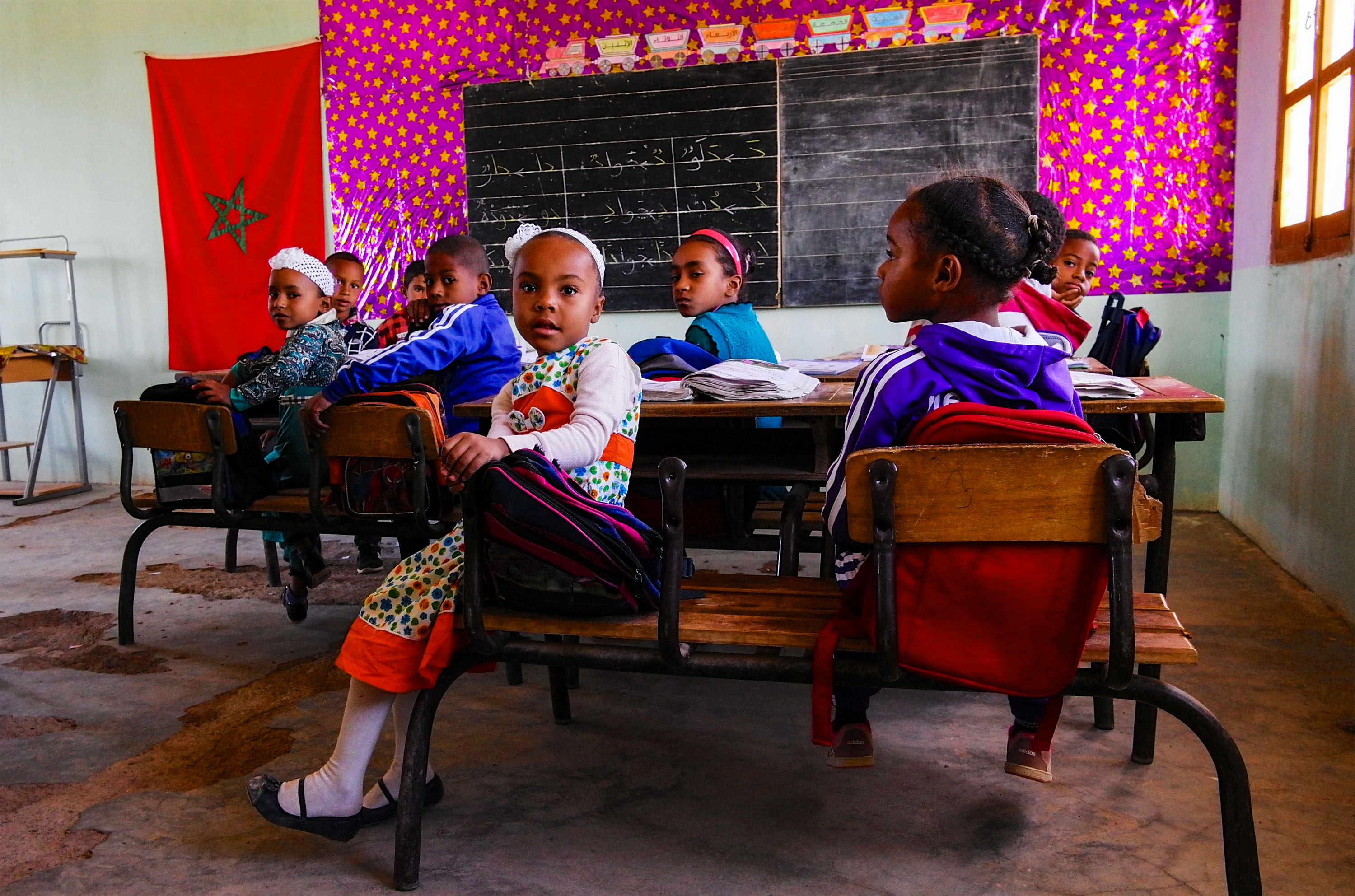 L’inclusion des migrant.e.s mineur.e.s dans le système scolaire marocain Kids in a classroom