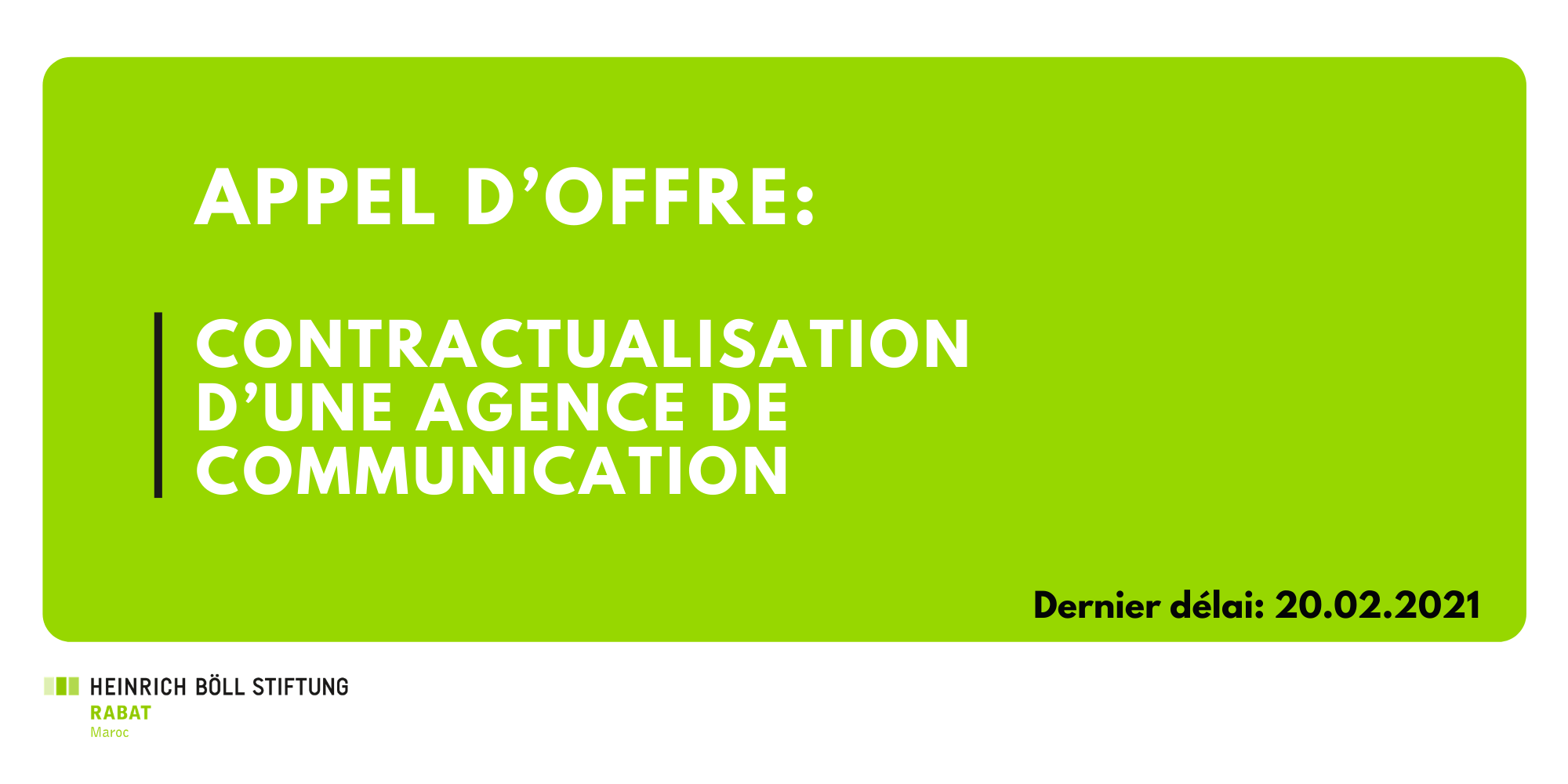 Appel d’offre: Contractualisation d’une agence de communication Appel d’offre: Contractualisation d’une agence de communication