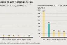 Graphiques - Consommation annuelle des sacs plastiques en 2015