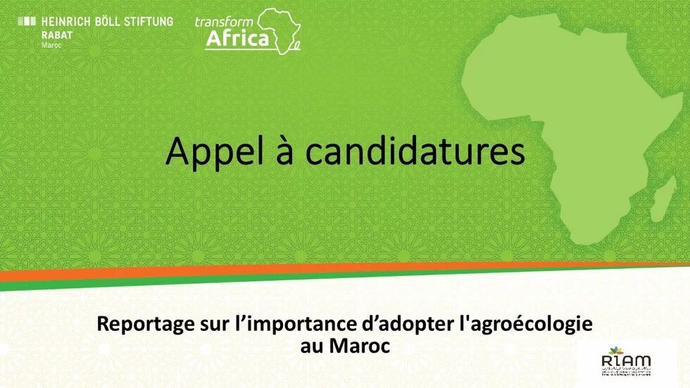 Appel à candidatures - Reportage sur l'importance d'adopter l'agroécologie au Maroc Reportage sur l'importance d'adopter l'agroécologie au Maroc