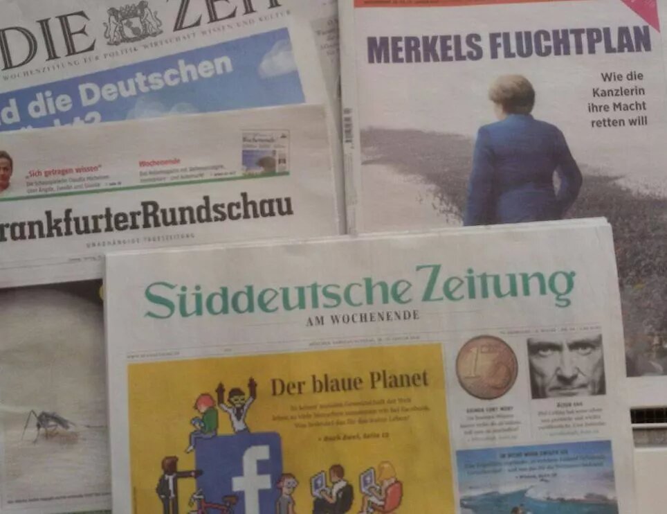 German newspapers reporting on refugees and migration 